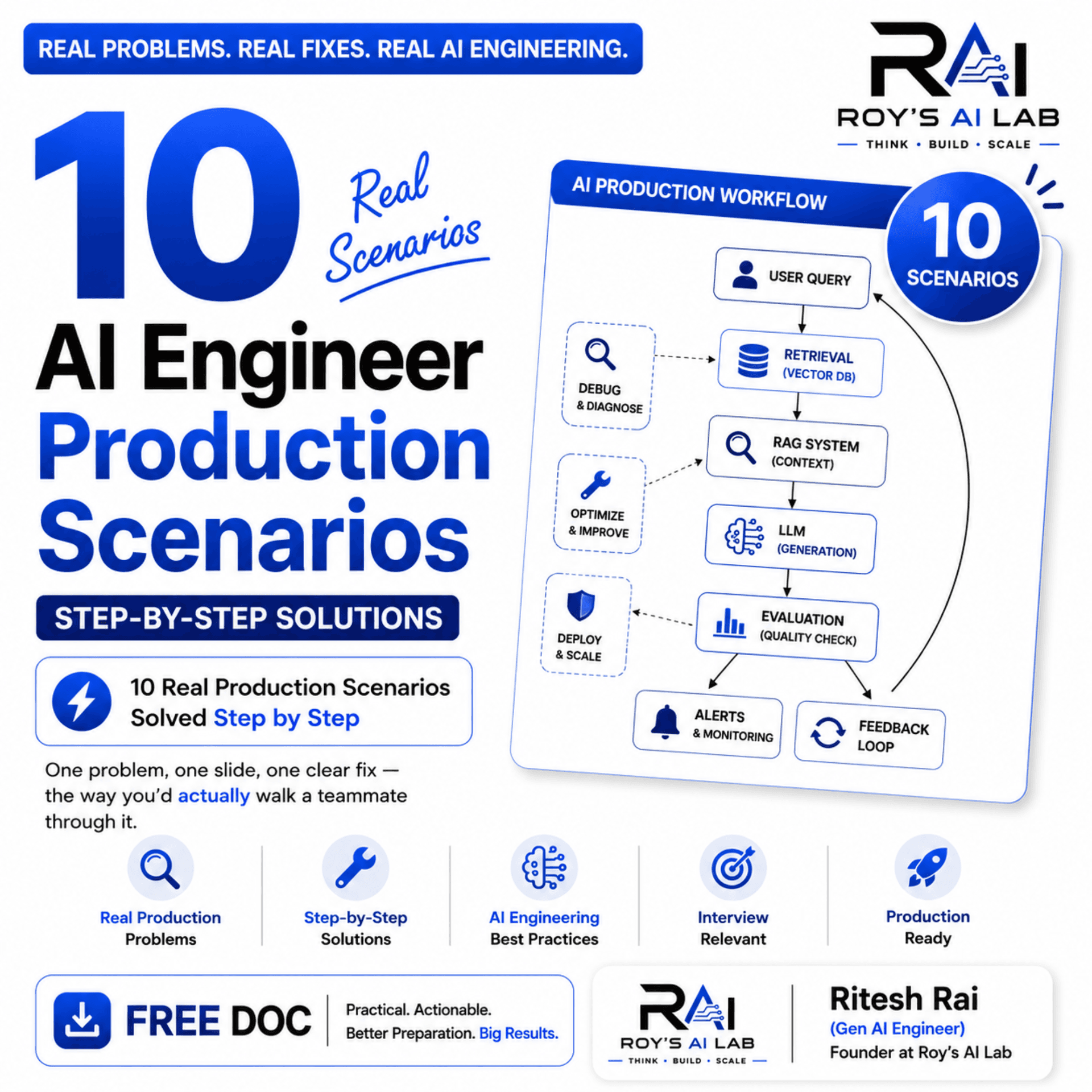 10 Most Frequent Asked AI Engineer Production Scenarios | Step-by-Step Solutions