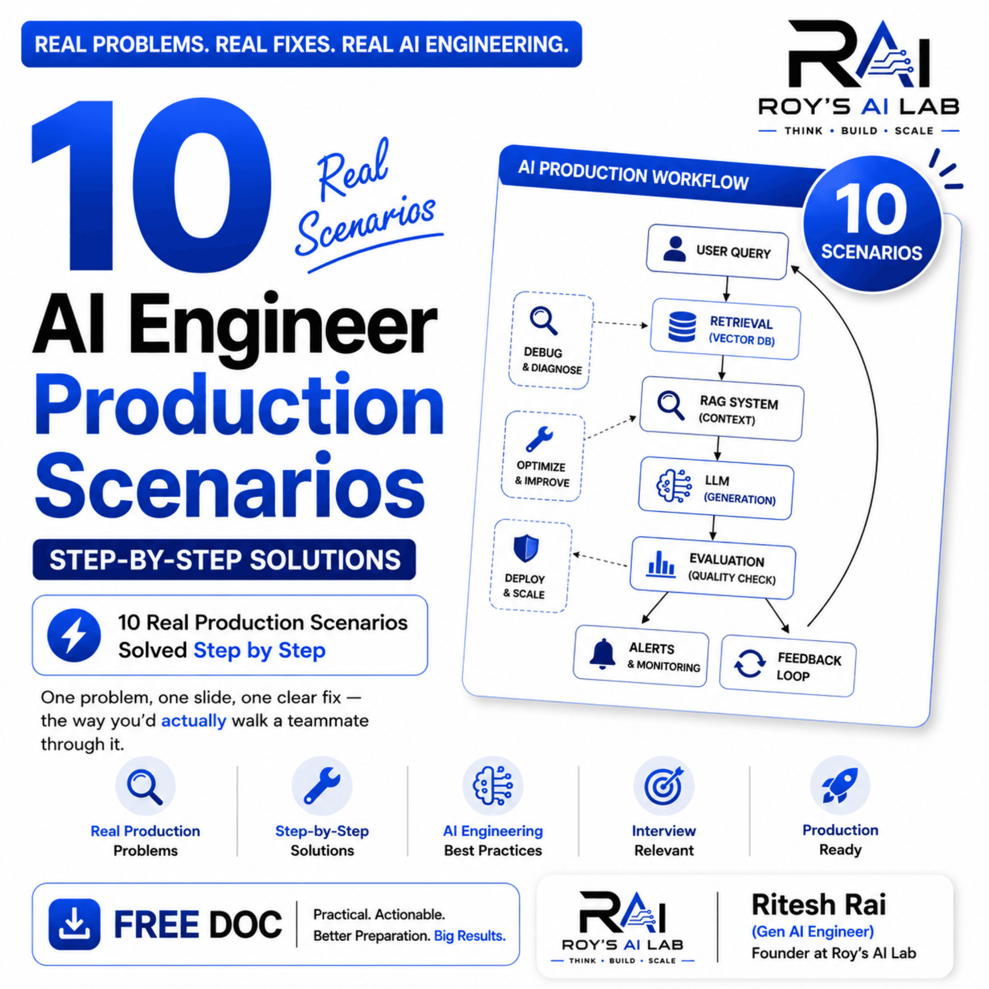 10 Most Frequent Asked AI Engineer Production Scenarios | Step-by-Step Solutions
